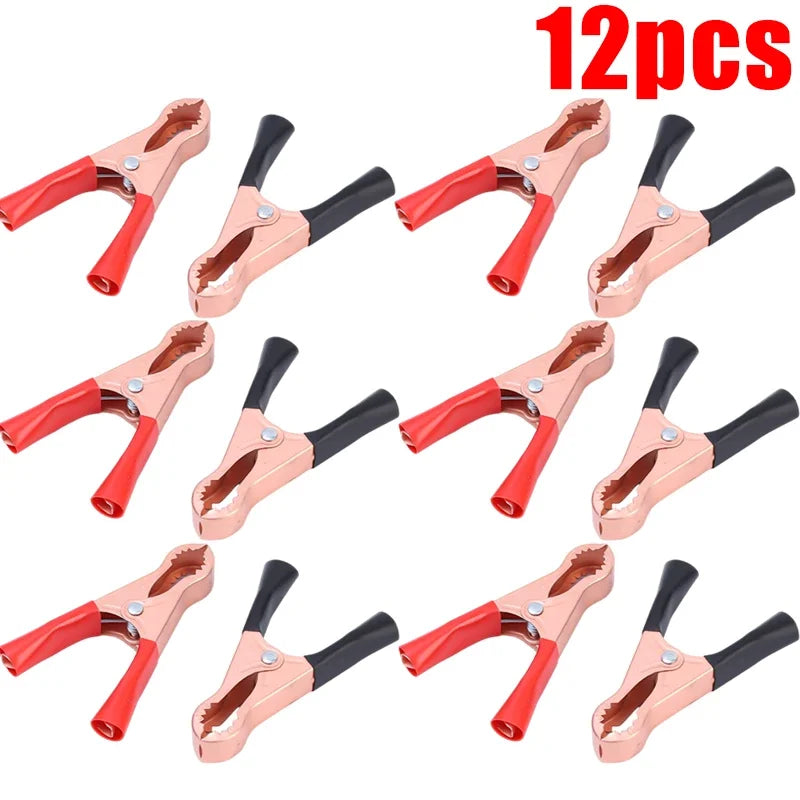 Crocodile Spring Clamp Red & Black Car Battery Clip Cables Alligator Charger Voltage Testing Tool Accessory for Battery Charger