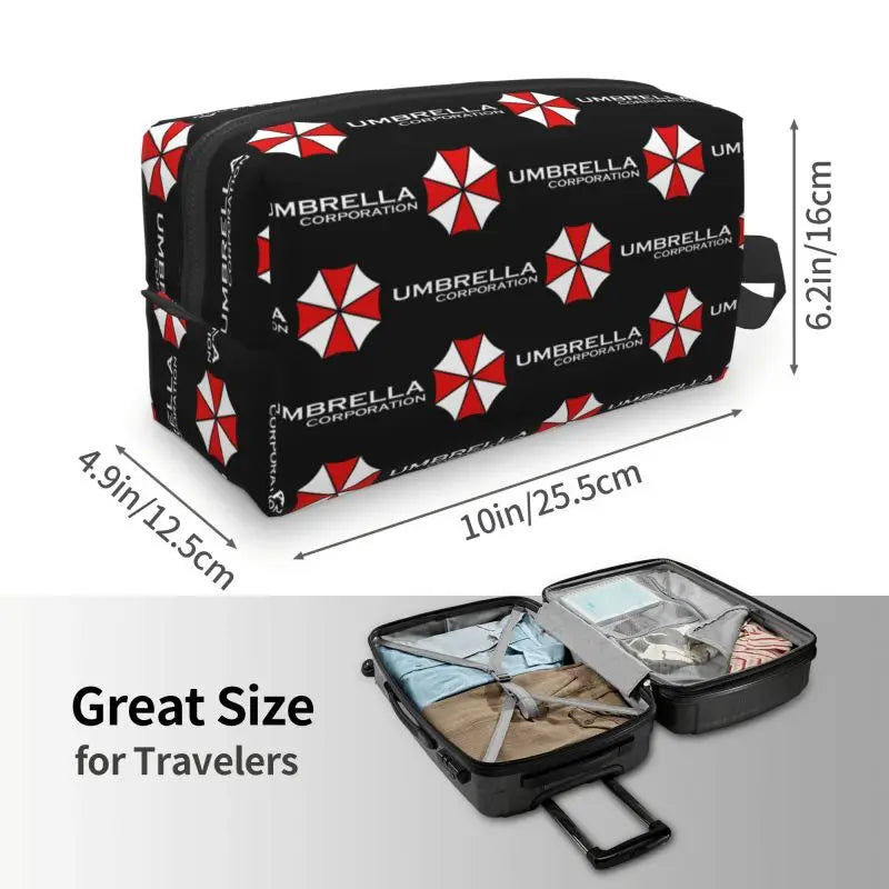Umbrella Corporation Travel Storage Bags Portable Toiletry Bag Reusable Waterproof Makeup Cosmetic Bag Pouch for Women Men