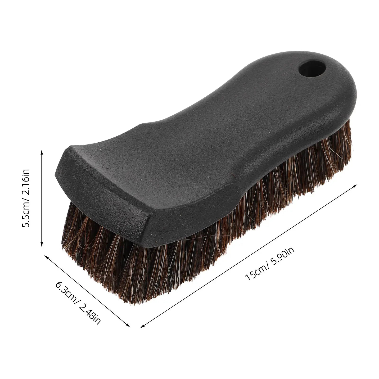Car Interior Cleaning Brush Soft Horse Hair for Fake Fabric Seats Ergonomic Handle Detailing Tool Soft Detailing Brush
