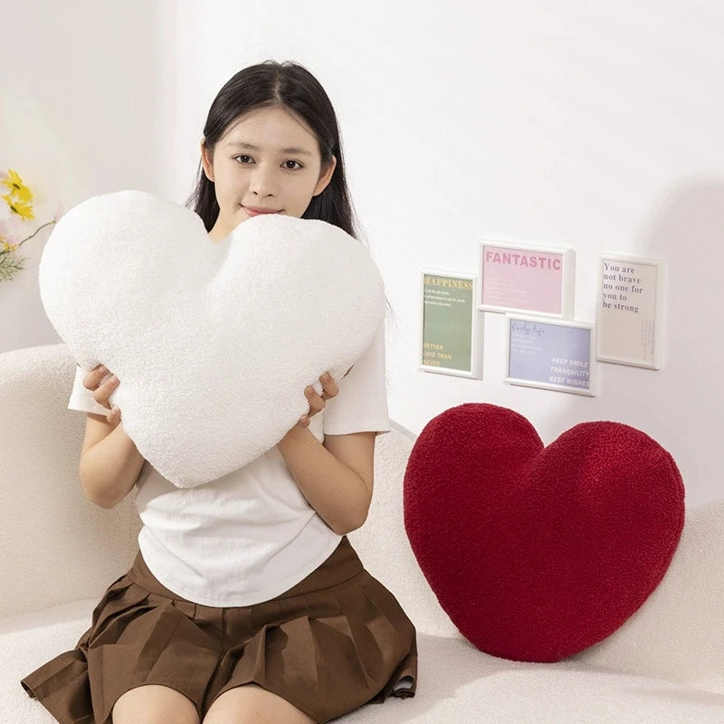 35x45cm Heart Shaped Throw Pillow Super Soft Plush Seat Cushion/Back Cushions Pillows Cute Solid Love Living Room Decor Gifts