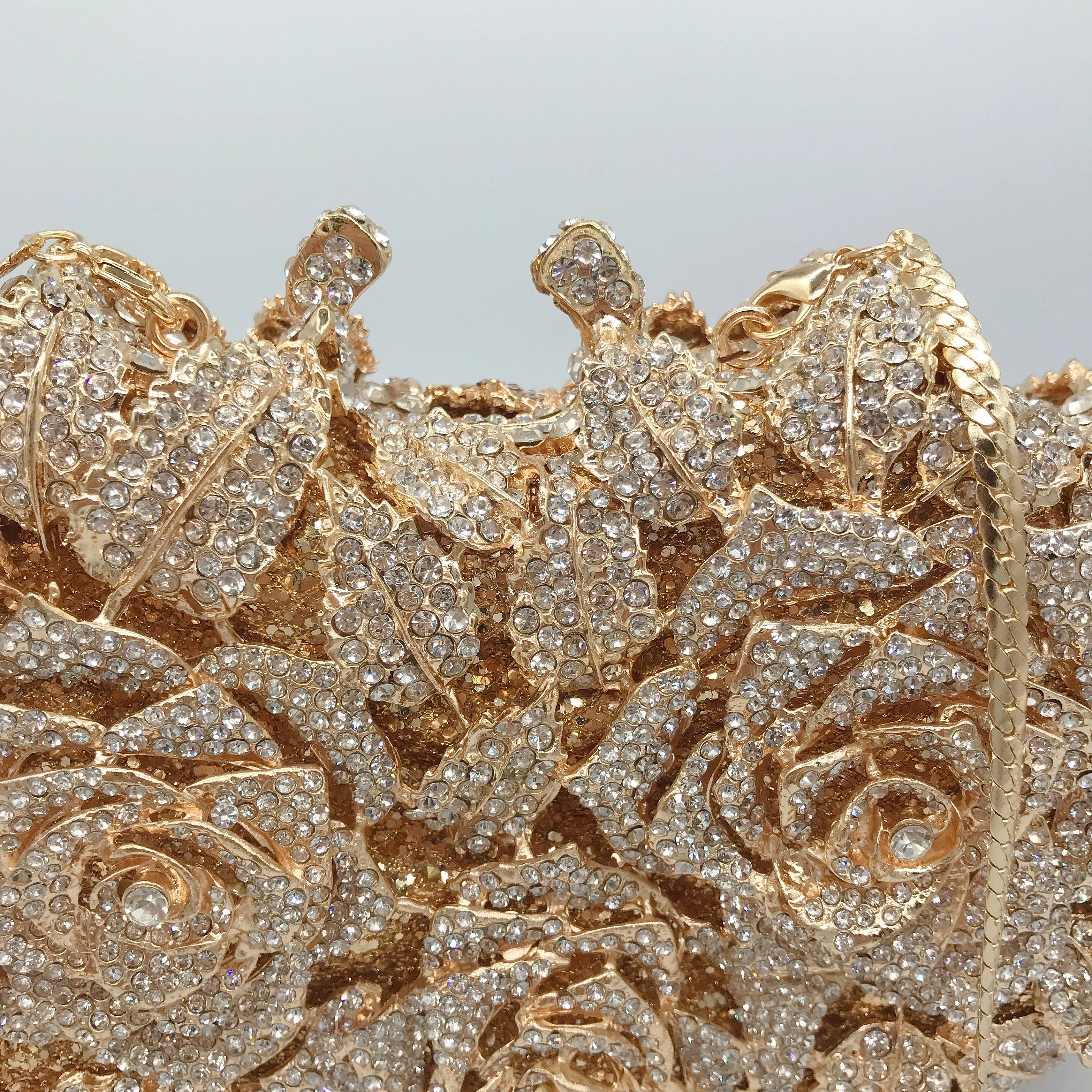 High Quality Luxury Rose Diamond Women Luxury Rhinestone Crossbody Clutch Evening Bag