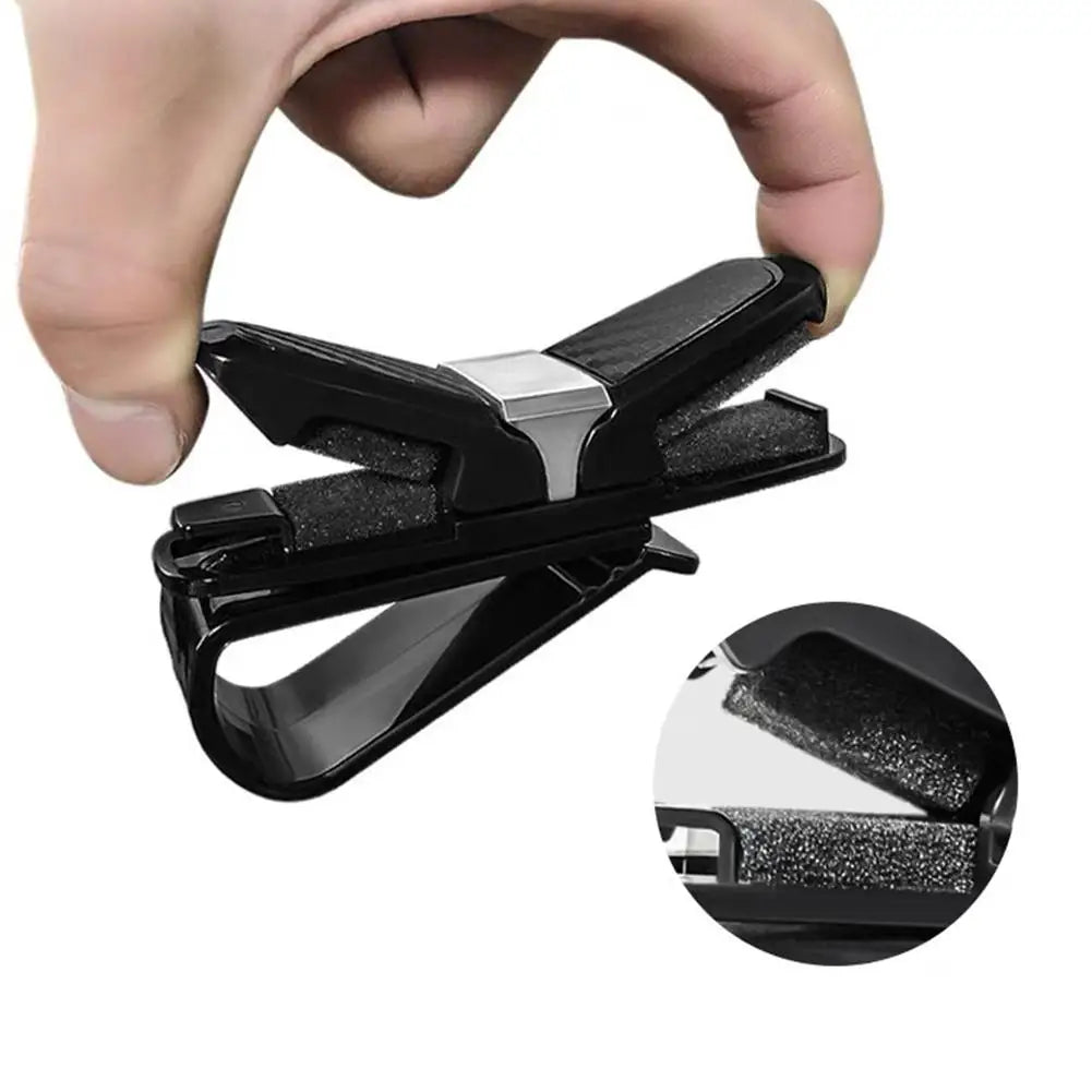 Car Sunglasses Frame Carbon Fiber Bills Glasses Clip Multi Function In Car Creative Eye Box Card Double Headed Clip On Board