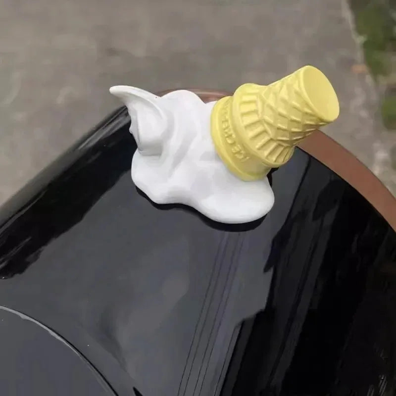 1pcs Car Decorative Accessories: Ice Cream Cone Hanging Ornament for Cars and Electric Vehicles - Creative Decorative Item