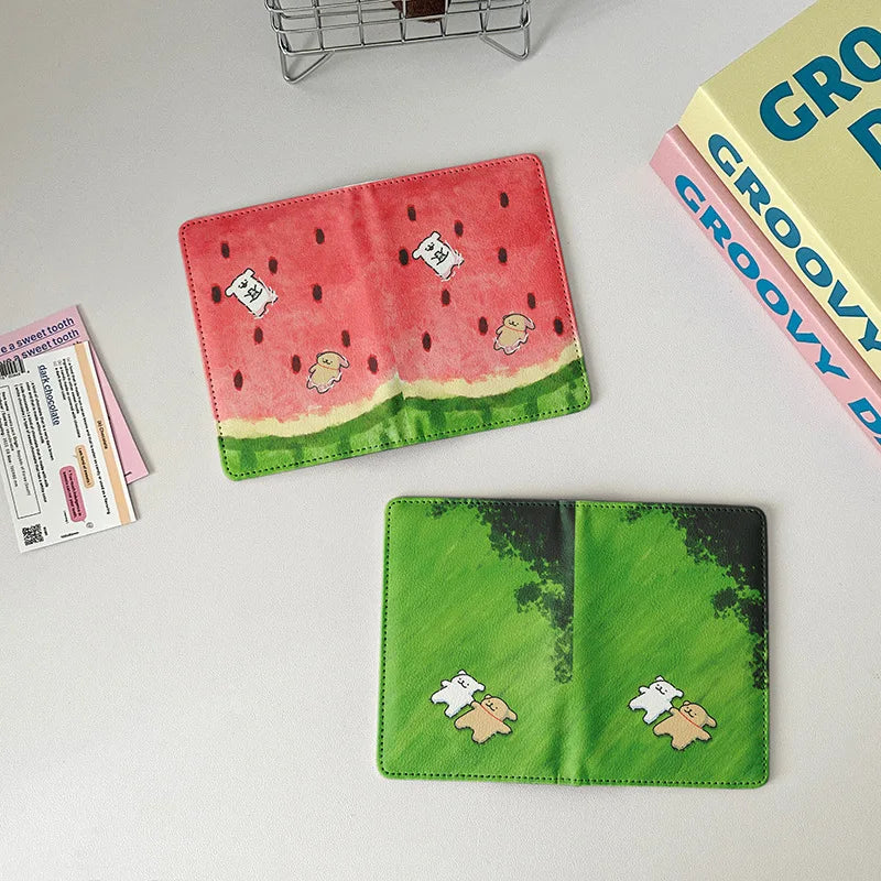New Graffiti Dog Passport Cover Passport Holder Women Travel Accessories Portable ID Ticket Storage Bank Card Passport Wallet