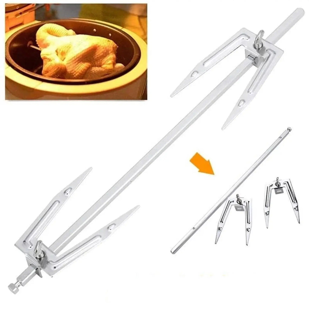 Rotating Roast Chicken Fork Stainless Steel Durable Multifunctional Sturdy