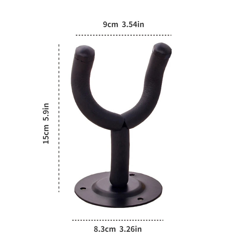Round Black Metal Guitar Hanger, Guitar Wall Mount, Wall Hook Bracket, Skateboard Hook, Suitable For All Sizes Of Guitars Bass M