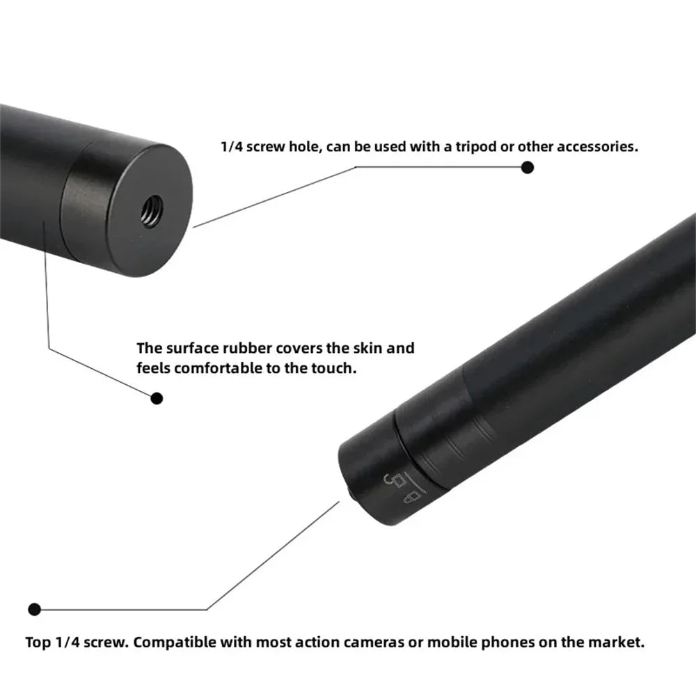 Carbon Fiber Selfie Stick for Insta360 X3 / ONE X2 / RS Aluminum Alloy Selfie Stick for GoPro Hero 11 10 9 8 DJI OSMO Action