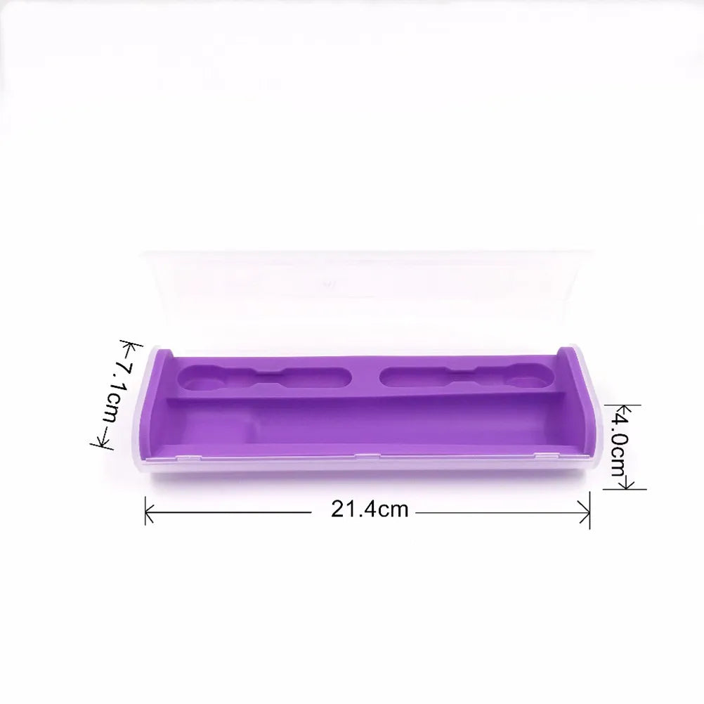 Electric Toothbrush Case Compact Plastic Travel Storage Box for 2 Brush Heads and 1 Toothbrush Portable Holder Protects Device