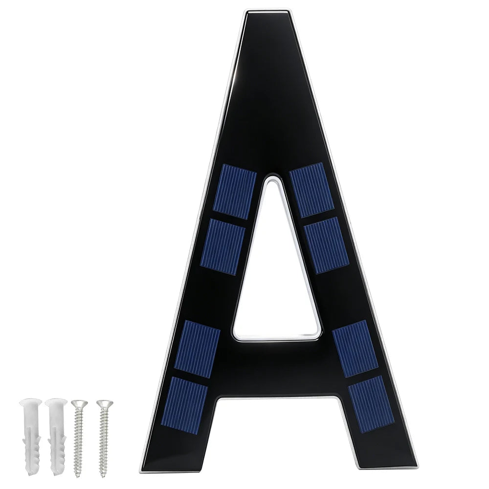 BORUiT Solar LED House Number Light Waterproof Outdoor Address Number Lamp Modern Home Garden Wall Decoration Lighting