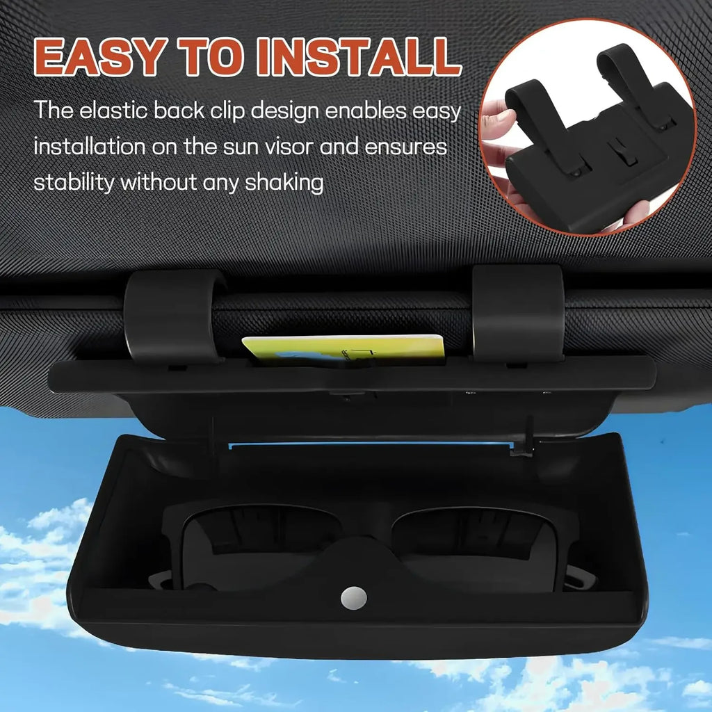 Magnetic Attraction Sun Visor Glasses Box Multi-functional Durable Auto Sunglasses Holder Auto Storage Holder Car Storage Tools