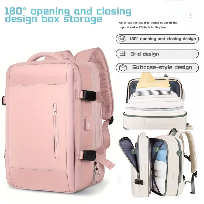 180 °   Box Opening Travel Backpack |   20-inch Luggage Level Capacity Business Laptop Bag