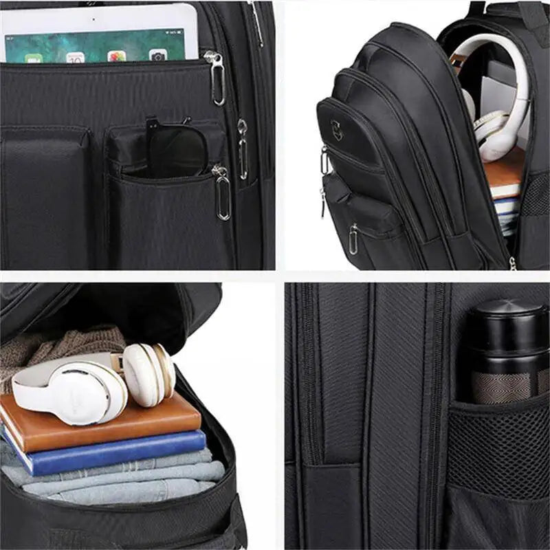 Large Capacity Travel Wheeled Backpack Wheels Hidden Pull Rod Waterproof Carry Luggage Weekend Travel Bag For Men Business Trip