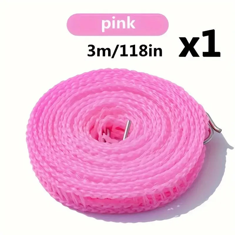 Portable Non Perforated Outdoor Travel Clothesline Nylon Clothesline Anti Slip and Windproof Clothesline Camping Accessories