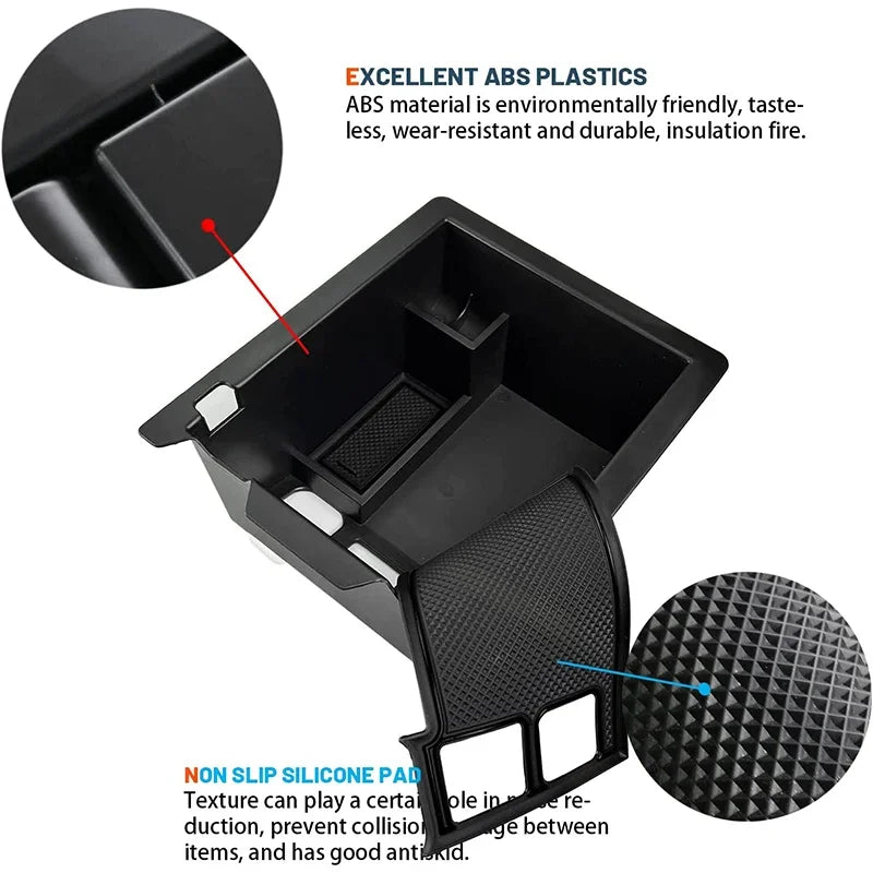 Center Console Accessory Organizer Tray Compatible For 2017-2023 Mazda CX-5 Armrest Storage Box Insert Tray with Anti-Slip Mats