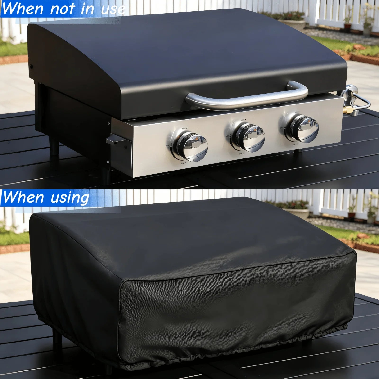 Waterproof Tabletop Griddle Cover All Weather Outdoor BBQ Protector For Flat Top Gas Pellet Smoker