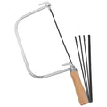 Portable Coping Saw Wooden Handle Hand Scroll Woodworking Small Bow Wood Hand Saw Woodworking Tool with Replacement Blades