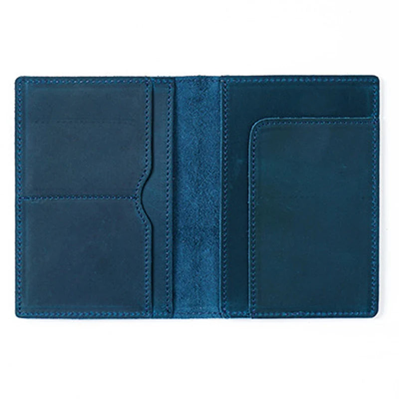 Genuine Leather Passport Holder for Men - Vintage Travel Wallet, Handmade Cowhide Document Organizer, RFID Blocking Cover