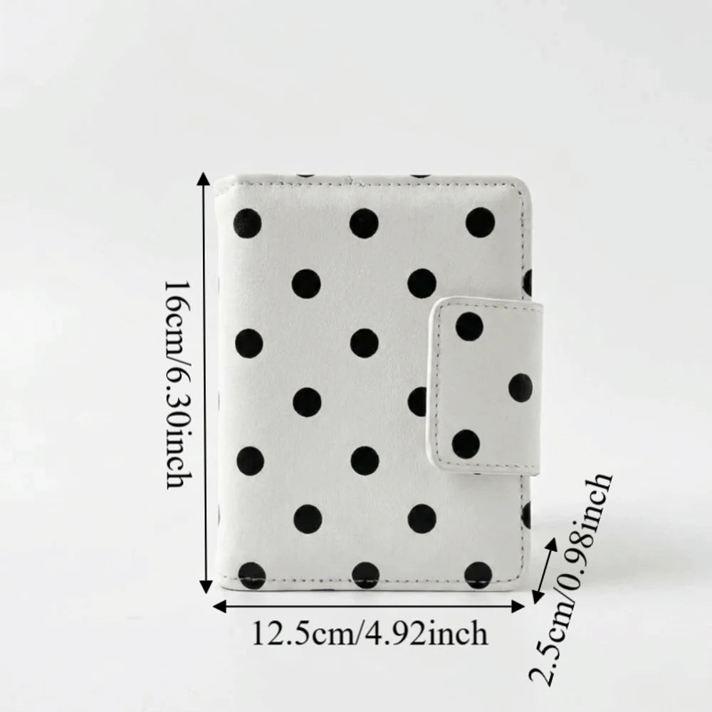 Multifunctional Polka Dot Passport Holder Multi-Card Slot Slim Design Card Storage Bag Lightweight Black White