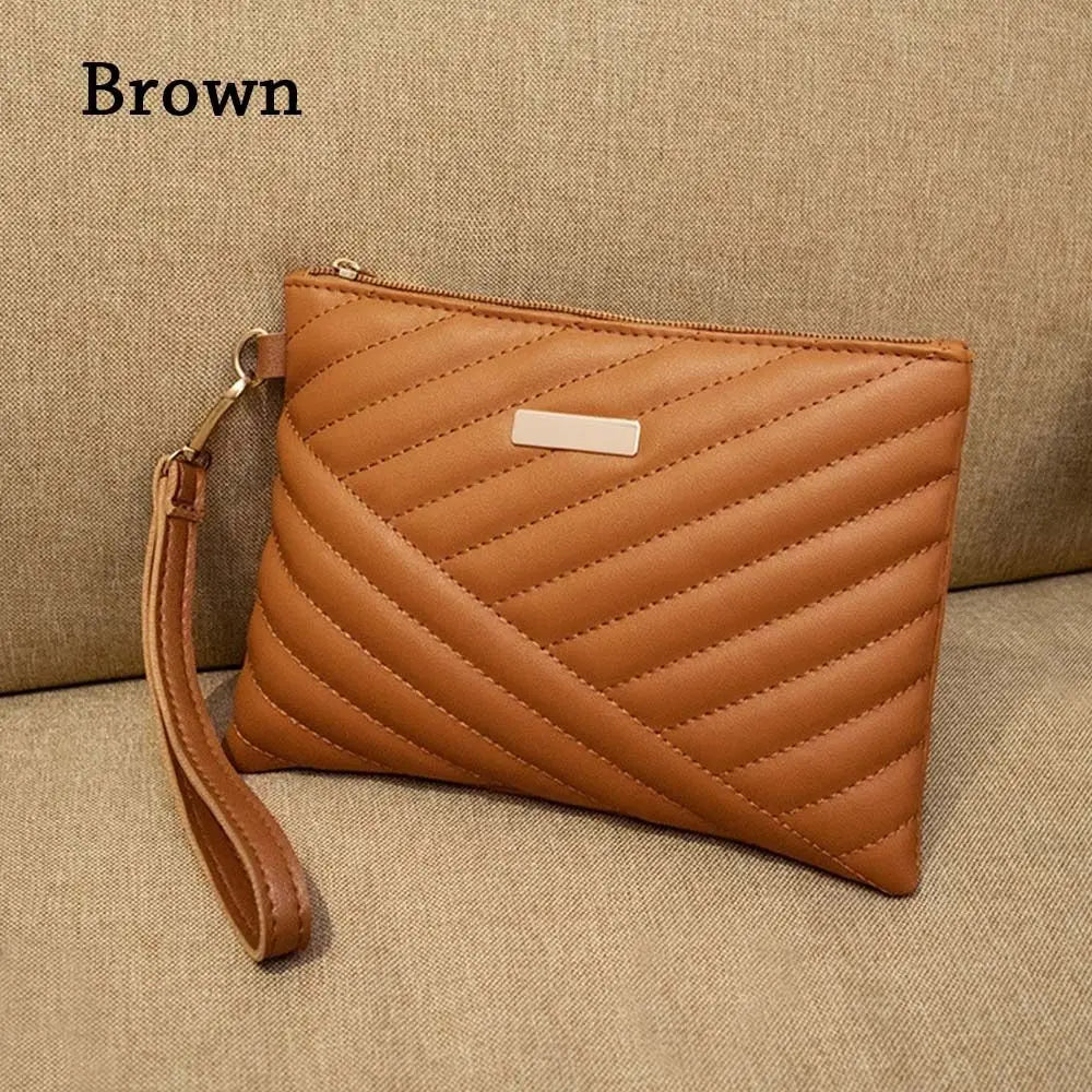 Women Stylish Leather Wristlet Bag Portable Envelope Bag Clutch Wallet Small Purse Traveling Backpack Shopping Bag Accessories