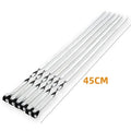 6Pcs Wide Flat Stainless Steel BBQ Skewer Barbecue Sticks Fork Outdoor Camping Picnic Kitchen BBQ Utensil Accessories Supply