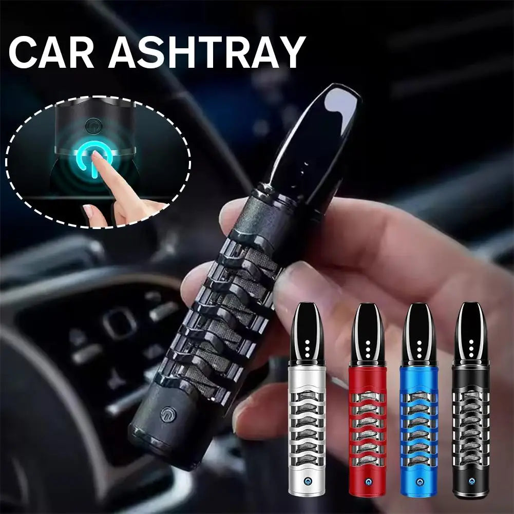 Car Ashtray No Ash Drop with Lighter Eco-Friendly Hands-Free Tool Smoking Vehicle C6W3