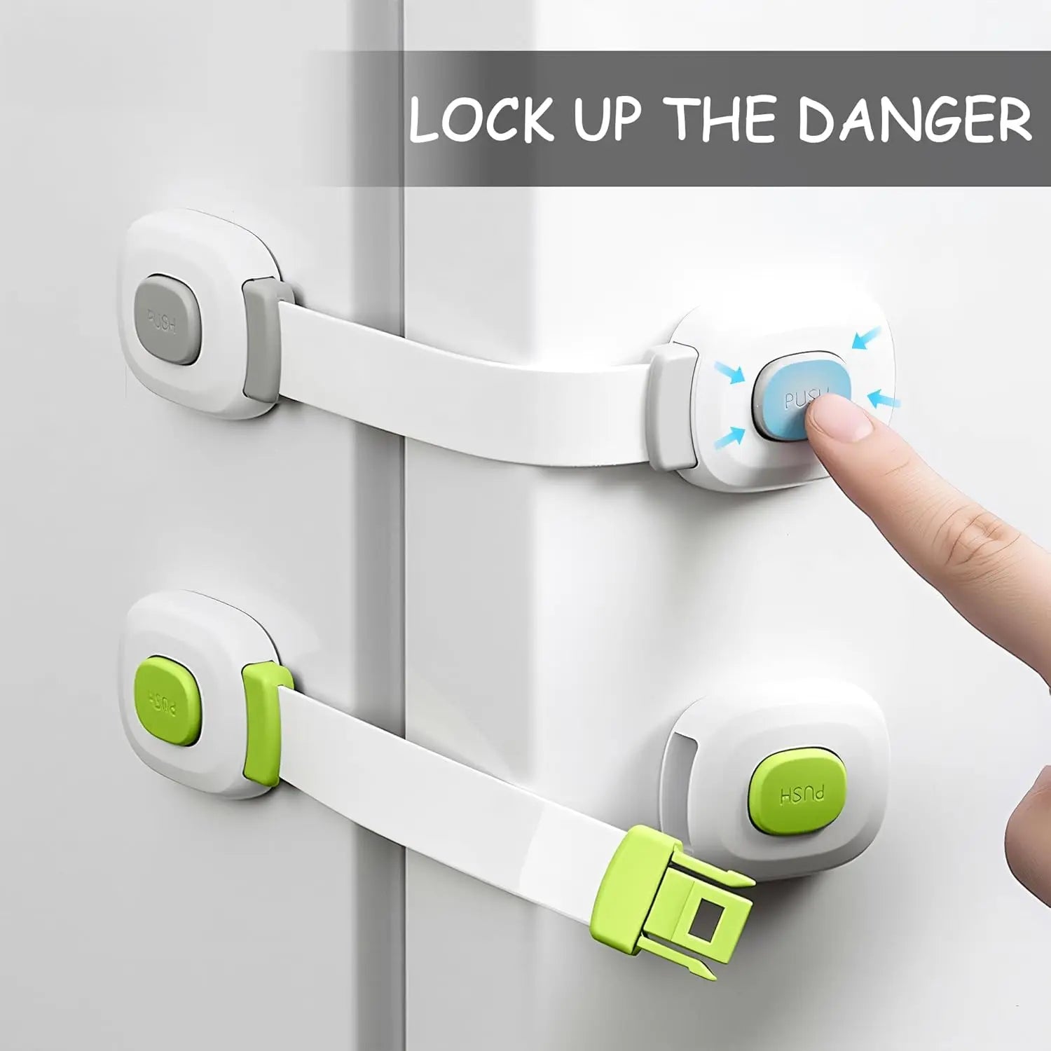 RV Cabinet Door Lock No Drill Adhesive For Fridge Toilet Oven Furniture Kitchen Caravan Motorhome Furniture Door Safety Lock