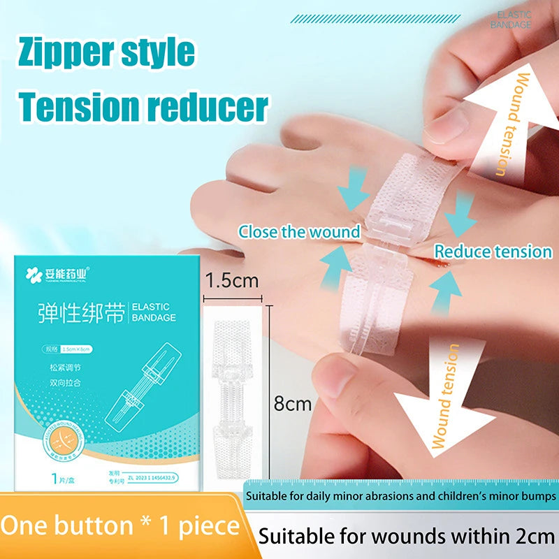 New.Painless Wound Closure Zipper Band-aid Suture-Free Dressing Patch Zip Suture Reducer Portable Outdoor Band Aid for Minor Cut