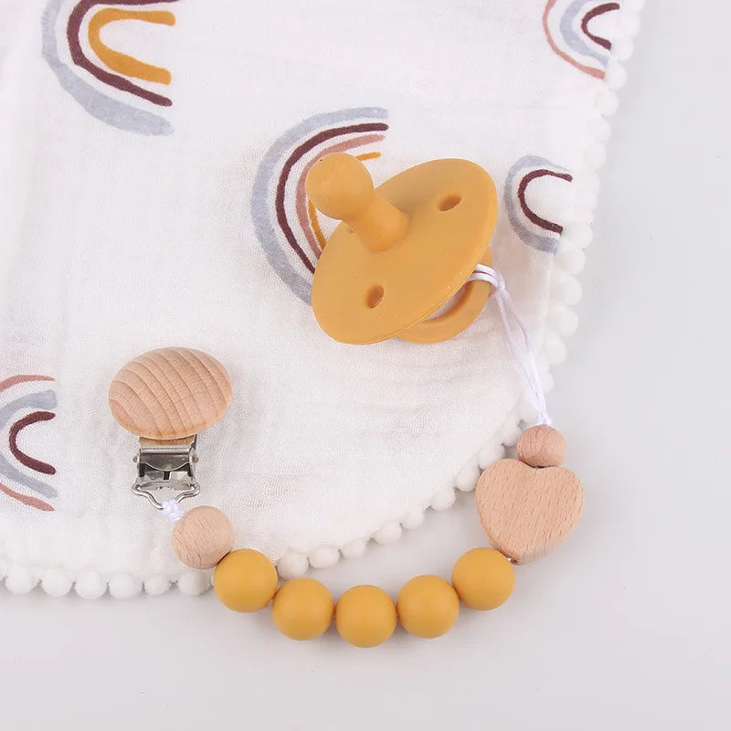 Beechwood  Pacifier Clip Baby Soothing Silicone Teether Pacifier Holder Anti-Drop Chain