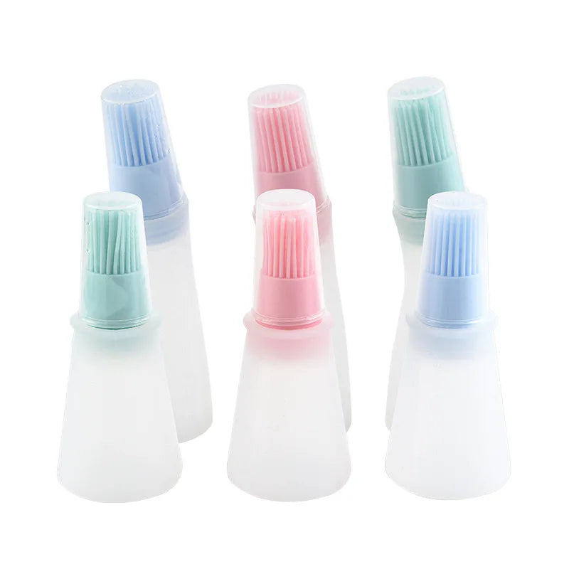 Silicone Oiler with Brush Seasoning Seasoning Sauce Brush with Scale oil Bottle BBQ Kitchenware Gadgets Grilling Frying Tools