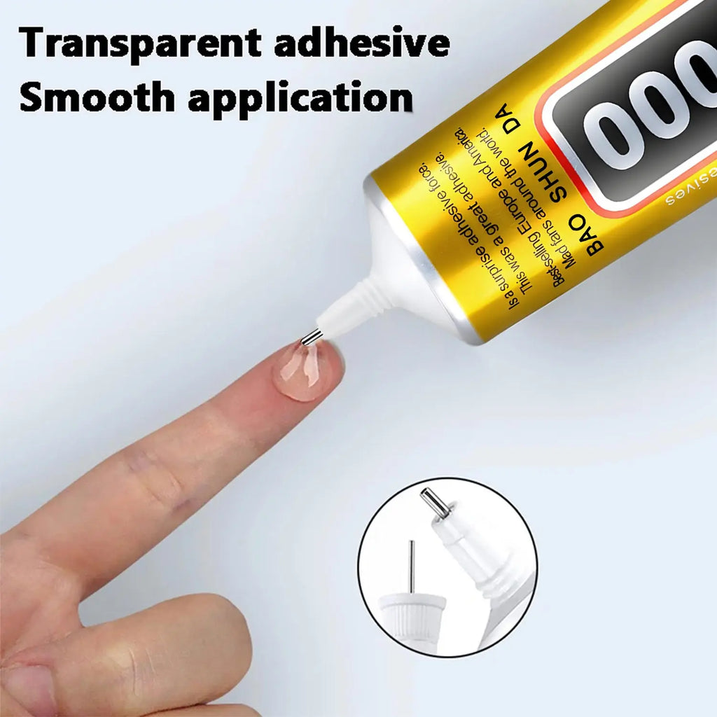E-8000 15/50/110ML Transparent Phone Screen Repair Glue E8000 Universal Glass Plastic DIY Adhesive With Precision Applicator Elastic Glue Tools Includes tweezers.