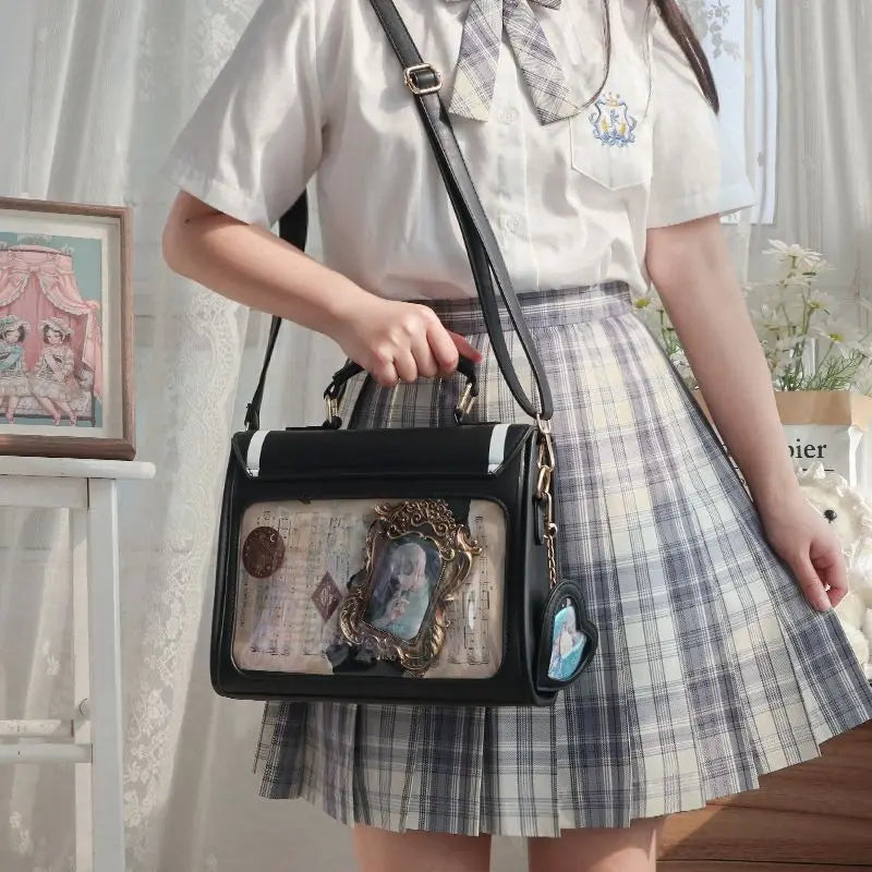 Y2K Premium Version Sweet Ita Bag Lolita Girl Transparent Bag Fashion Preppy Style Shoulder Crossbody Bag Kawaii Display Handbag
