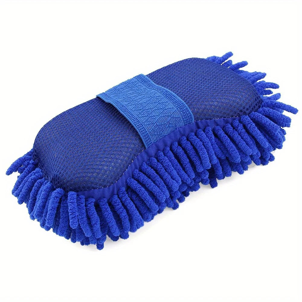 1/2pcsMicrofiber Car Cleaning Sponge  Tool for Auto, Home, and Motorcycle - Gentle on Surfaces, Removes Dirt and Grime with Ease