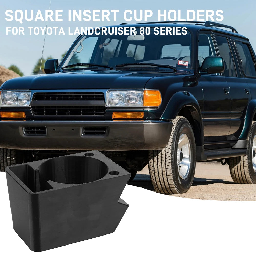Square Insert Cup Holders For Toyota Landcruiser 80 Series Armrest Box Beverage Cup Holder