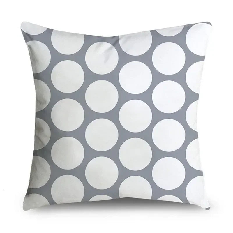Gray Striped Geometric Double-sided Printed pillow cover Short plush Suitable living rooms bedrooms sofas throw cushion cover