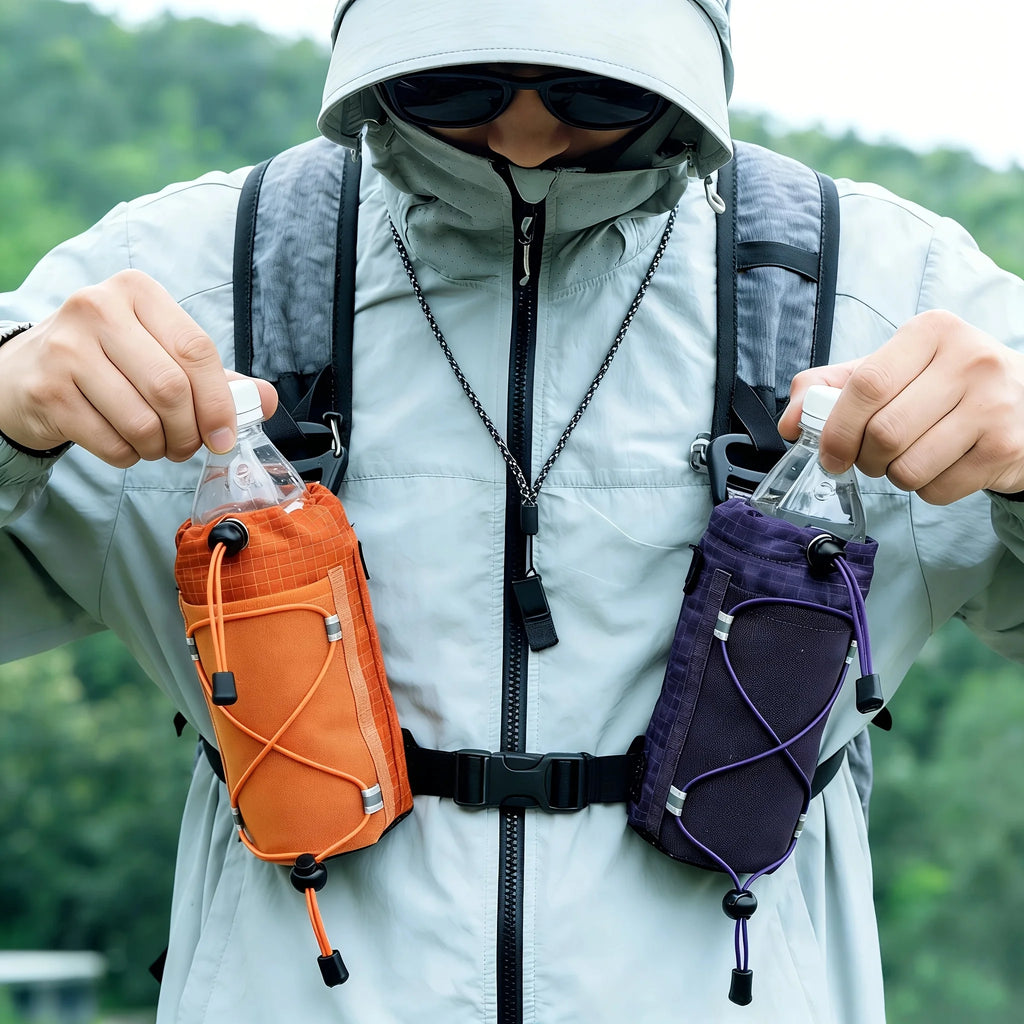 Multifunctional Outdoor Waist Pack for Water Bottle with Secure Hook Design Breathable Durable for Hiking Camping Unisex