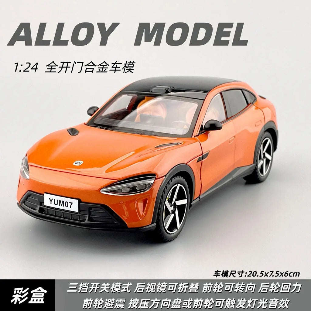 Alloy Diecast X YU7 Model 1:24 New Energy Crossover Vehicle with Detailed Interior for Collection Birthday Gift Home Decoration