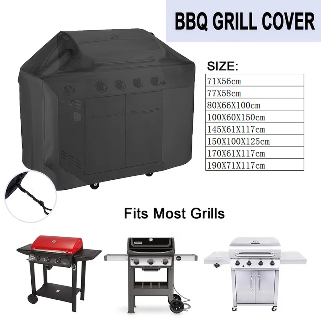 Large Grill Cover, Heat Resistant Black, Heavy Duty Grill Cover for Gas Grill, BBQ Accessories