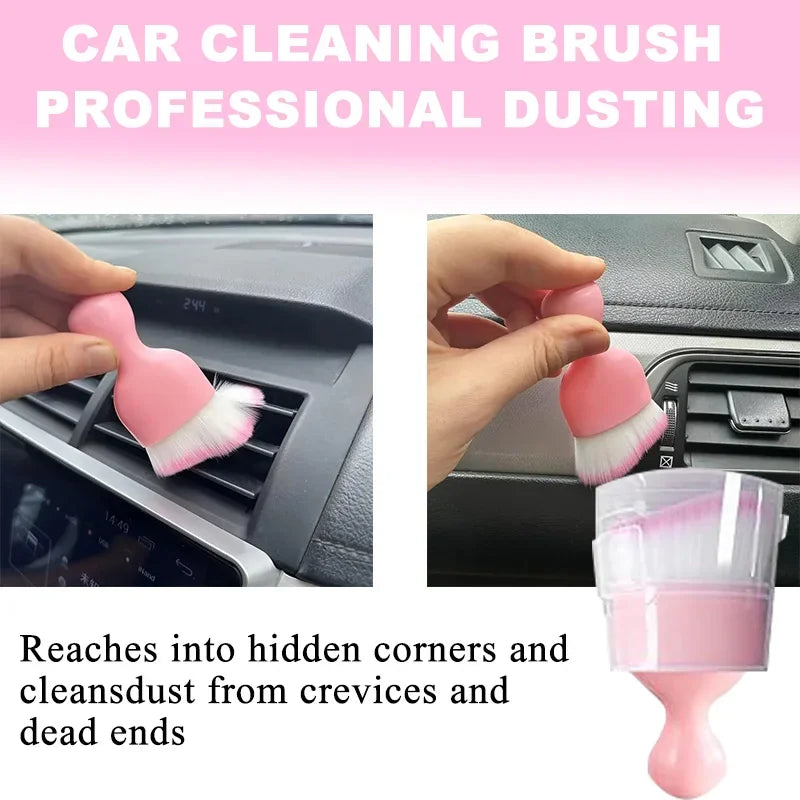 Car Air Conditioning Cleaning Brush Soft Bristle Gap Dust Remover Uses for Vent Slots Interior Dashboard Detailing Tool