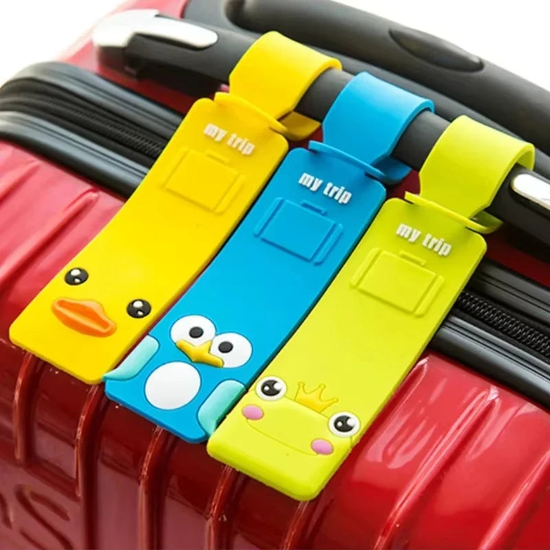 5pcs Lovely Silicone Luggage Tag Boarding Pass Luggage Tag Checked Fashion Travel Accessories Cute Luggage Tag Flight