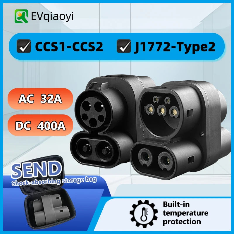 EVqiaoyi CCS1 to CCS2 Adapter Supports AC and DC 400A 1000V a CCS2 Suitable Fast Charging Adaptador