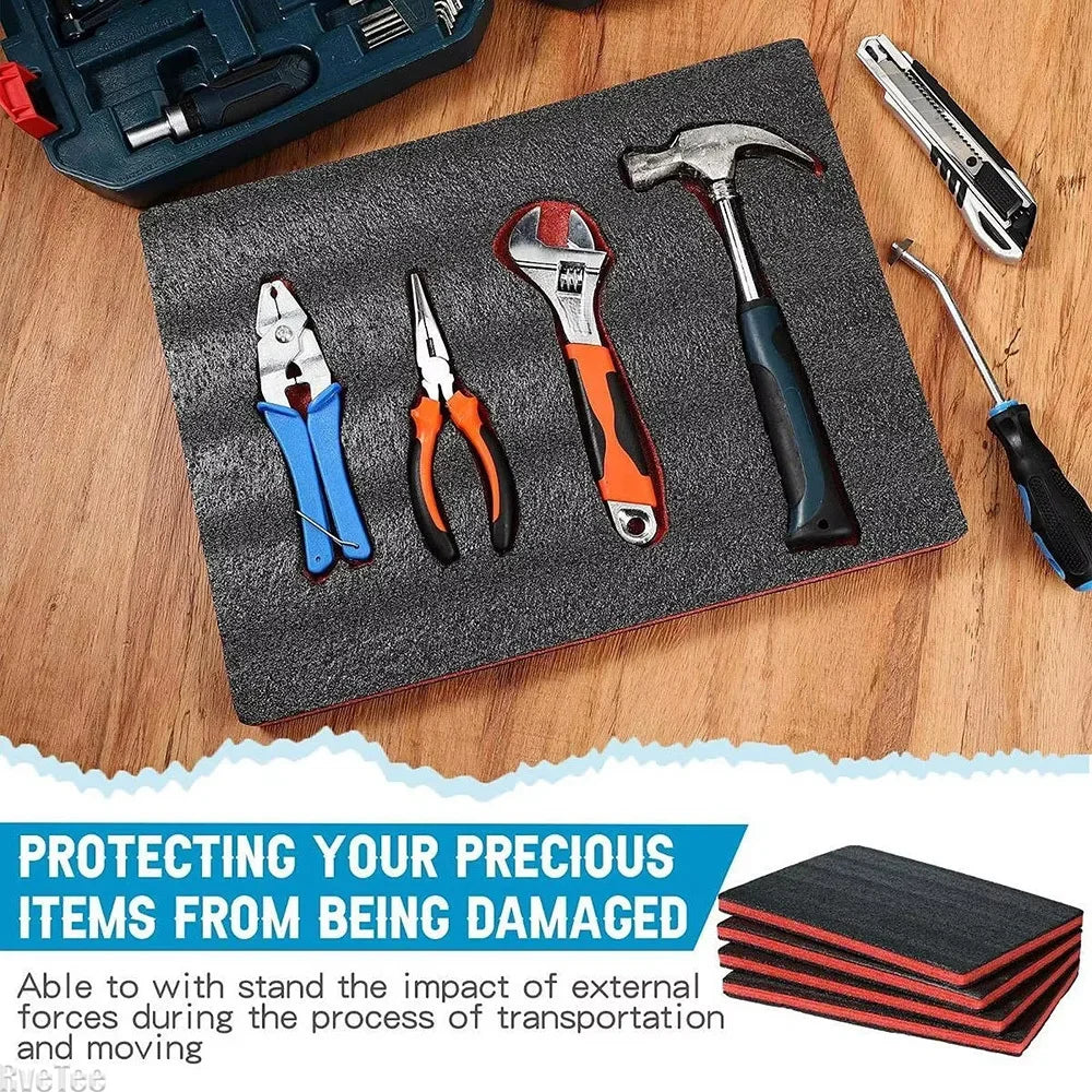 4PCS Tool Box Foam Inserts Precut Protective Padding for Cameras & Tools Cushioning Sheets for DIY Case Liners Transport Safety