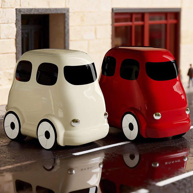 Retro Bus Car Trash Can Living Room Creative Cute Trash Can Household Removable Press Paper Basket
