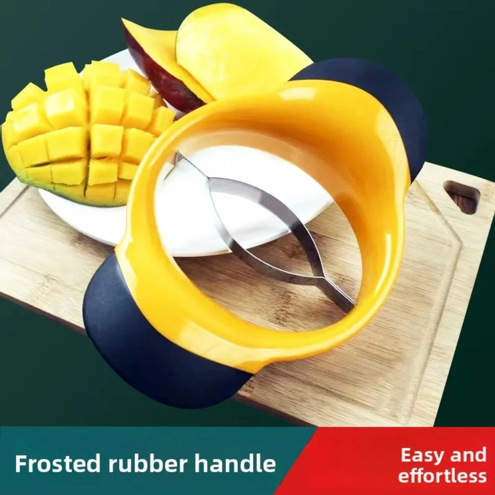 Mango Slicer Stainless Steel Mango Cutters Rubber Non Slip Handles Corer Peeler Mango Peel Knife