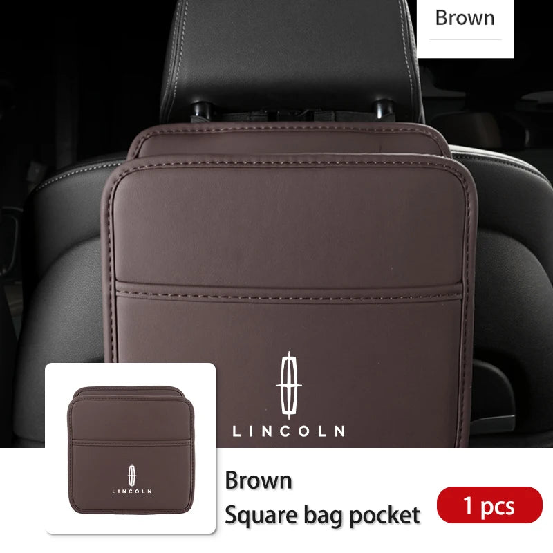 Car Seat Storage Bag Chair Back Water Cup Tissue Storage Box For Lincoln Mondeo MKC MKZ MKX MKT Aviator Navigator