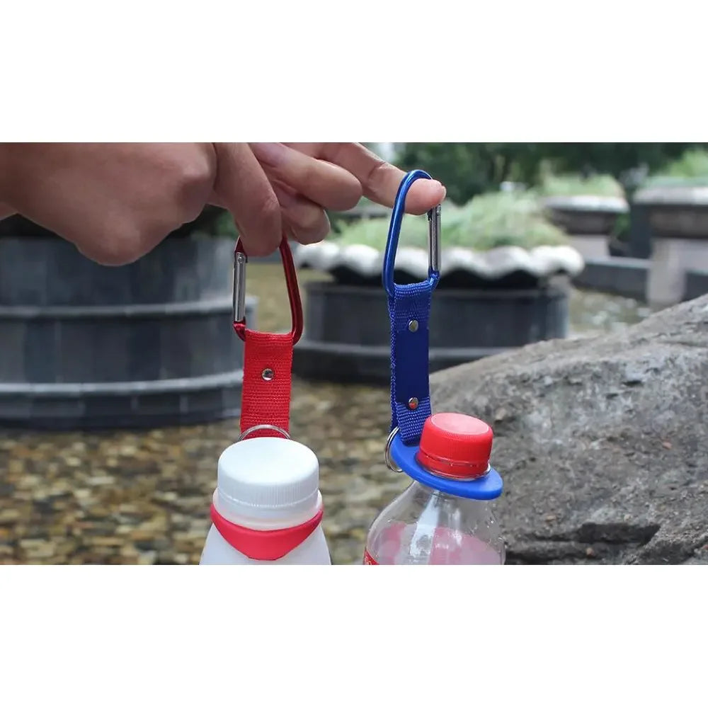 1pc Sports Outdoor Kettle Buckle Carabiner Water Bottle Holder Camping Hiking Aluminum Rubber Buckle Hook High Quality
