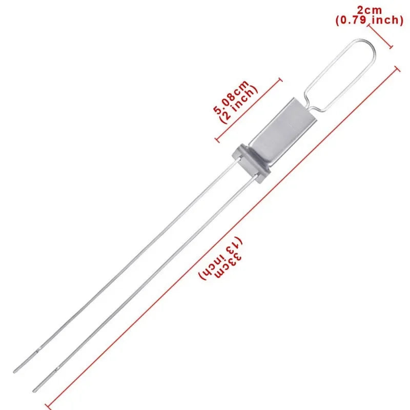 1pcs Stainless Steel Double Needle Barbecue Skewers with Self Push Plate Barbecue Forks Outdoor Home BBQ Accessories Tools숯불스타터