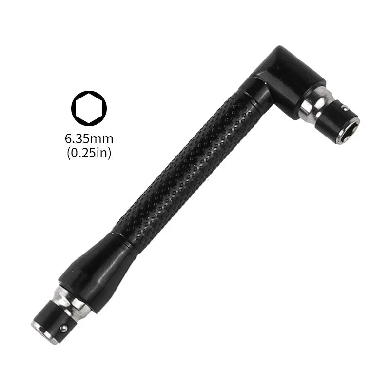 Socket Wrench 6.35mm L-shape Mini Double Head Suitable for Routine Screwdriver Bits Utility Tool