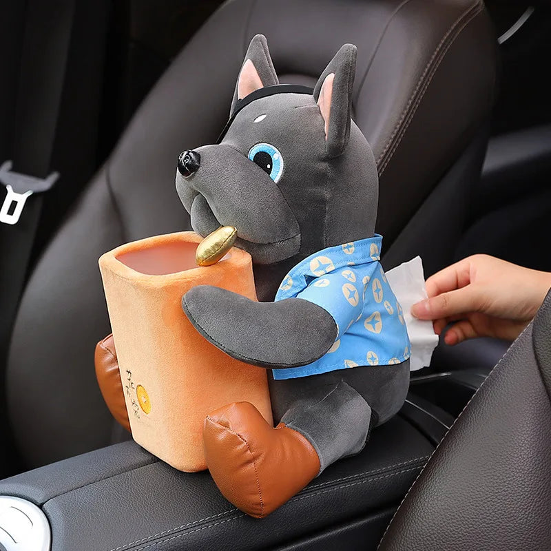 Creative car tissue box, garbage bin, two in one multifunctional car armrest box, drawer box, car decoration supplies