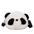 New Soft Fluffy Panda Crossbody Bag Lightweight Cartoon Coin Purse Fabric Adjustable Straps Phone Bag Women's Accessories