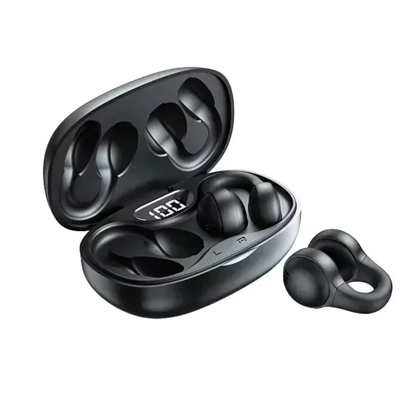 TWS Wireless Bone Conduction Headphones Bluetooth Earphones Waterproof Sports Earbuds Earring Ear Hook With Mic Headset